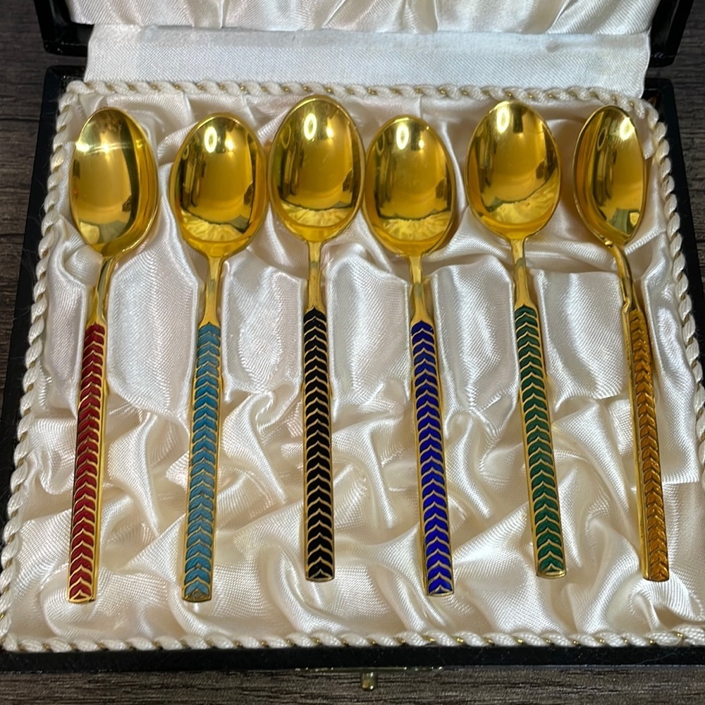 Meka Reklamegaver of Denmark 14k gold plate spoons.​​